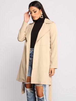 A Chic Moment Tie Front Trench Coat