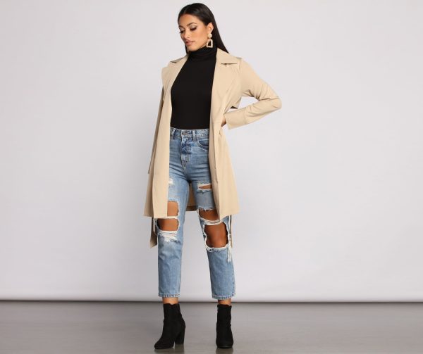 A Chic Moment Tie Front Trench Coat - Image 4