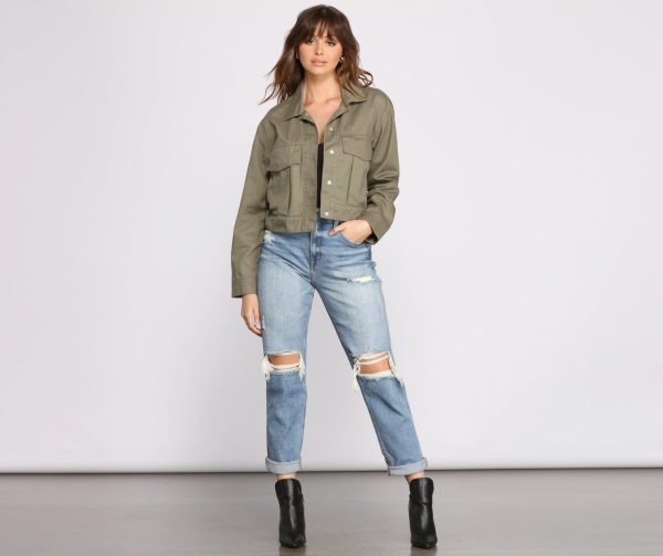 Show Them Who's Boss Oversized Twill Jacket - Image 4