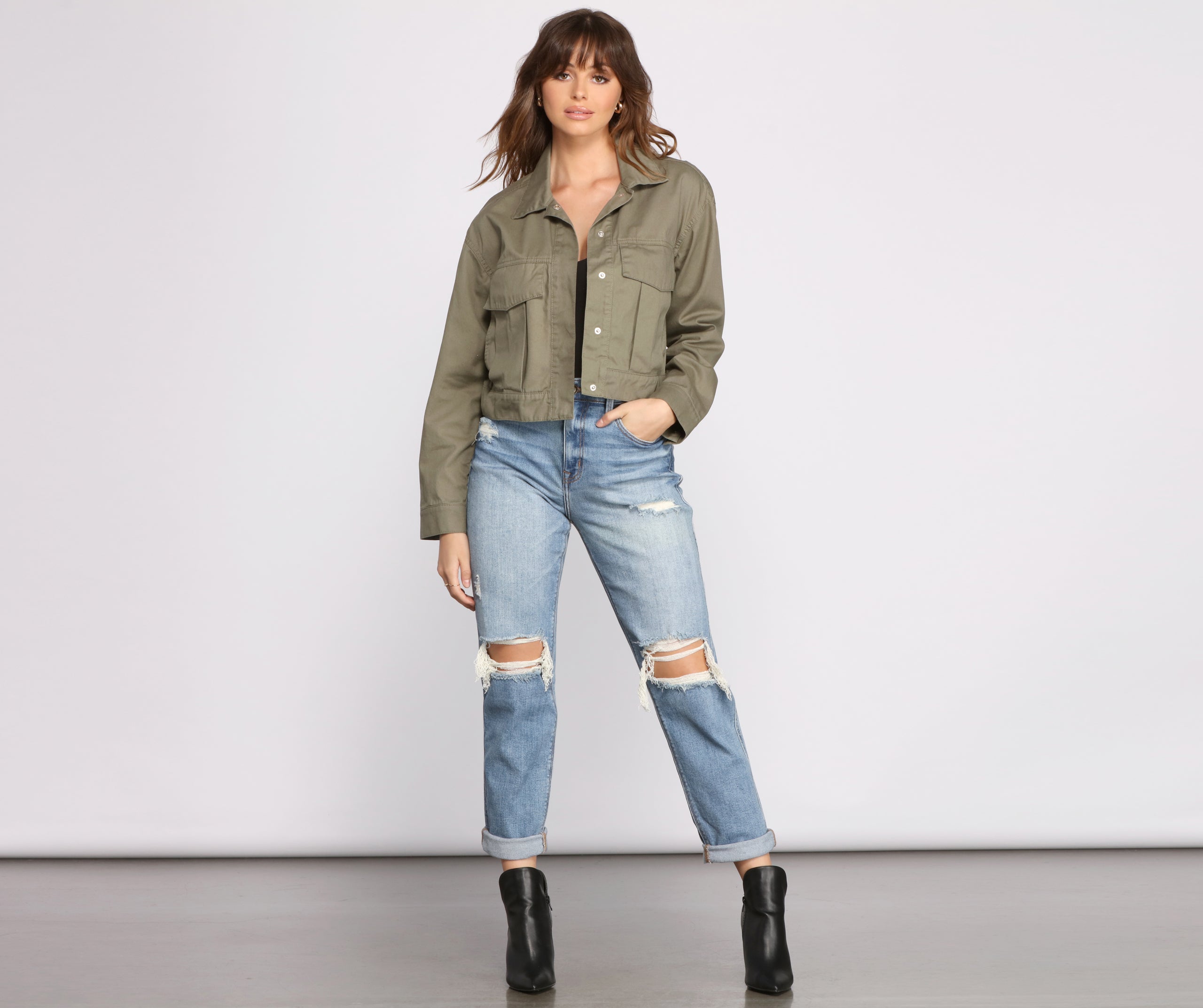 Show Them Who's Boss Oversized Twill Jacket - Image 4