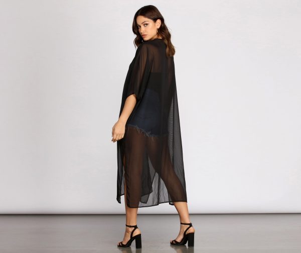 Layered In Style Chiffon Kimono - Image 2
