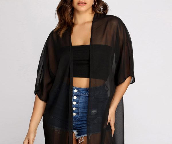 Layered In Style Chiffon Kimono - Image 3