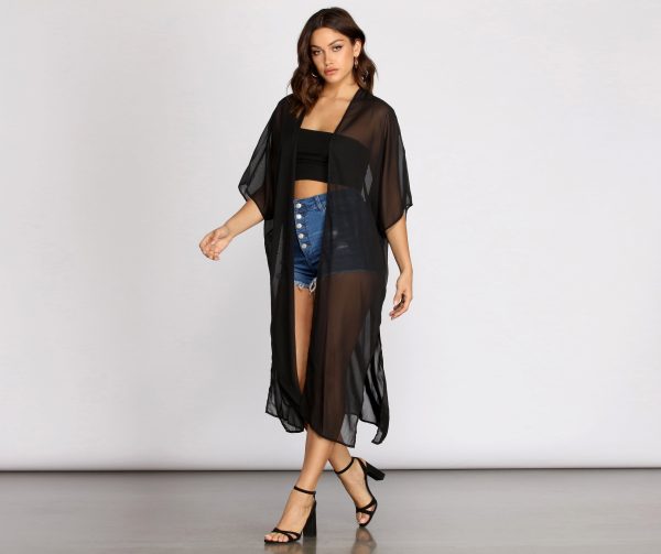 Layered In Style Chiffon Kimono - Image 4