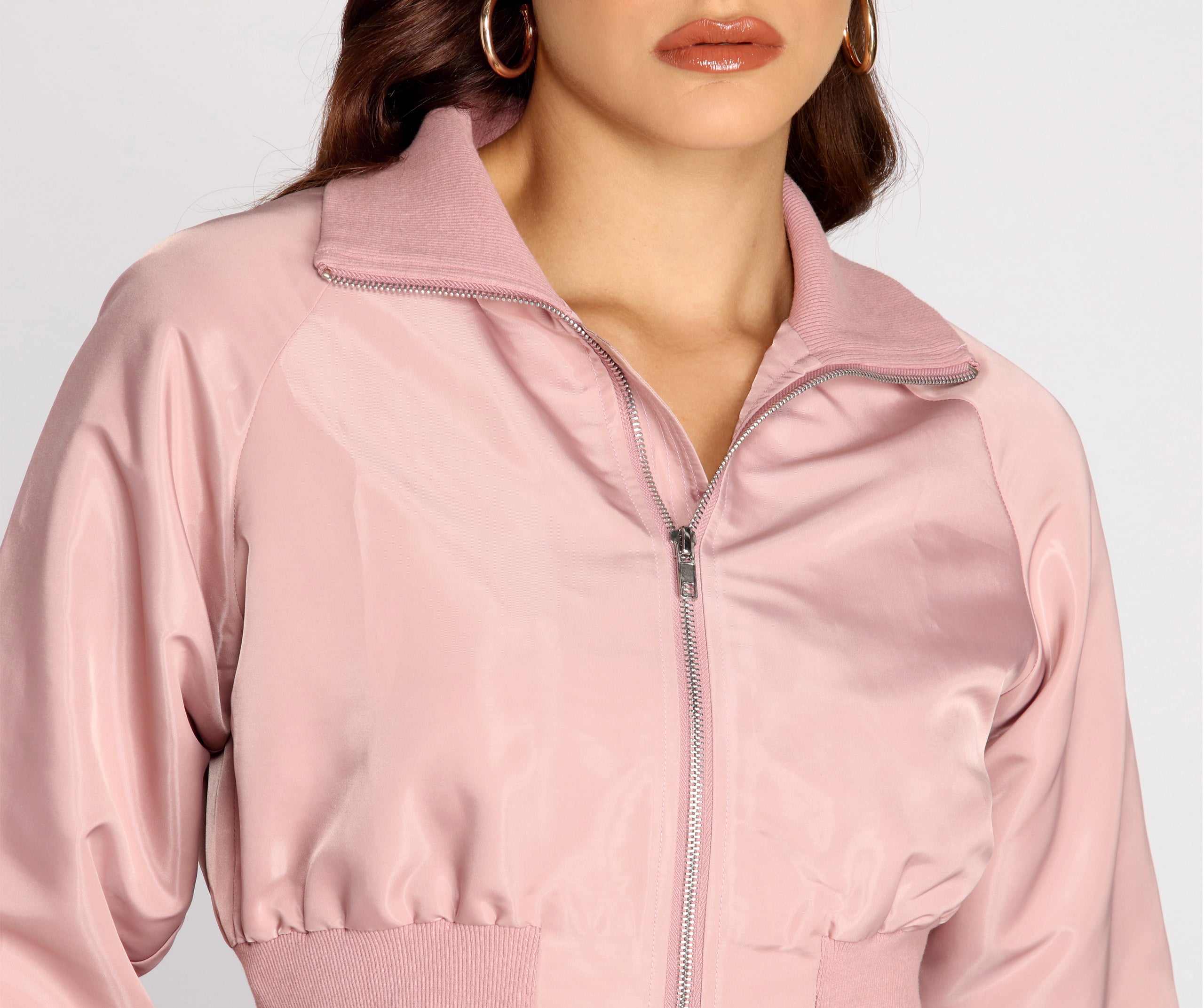 Never Too Busy Cropped Bomber Jacket - Image 3