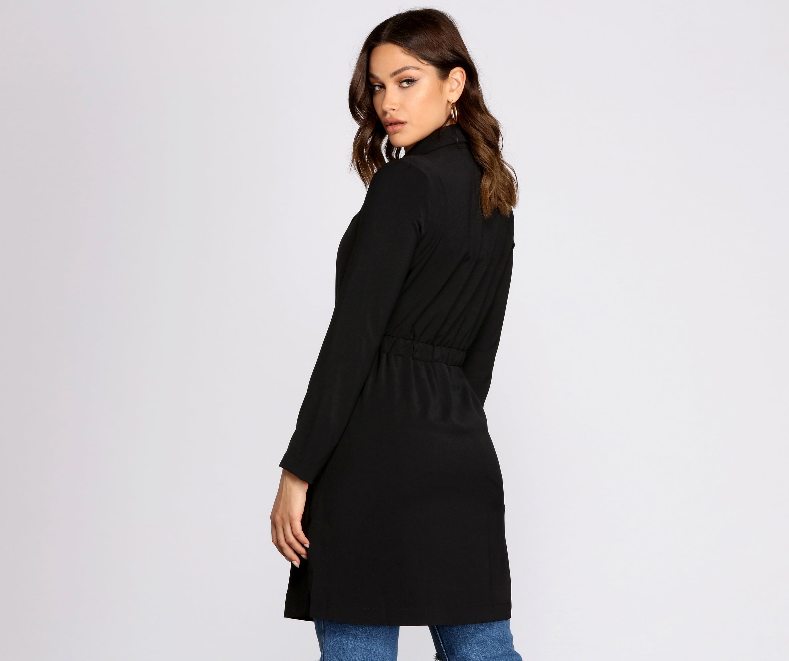 Cosmopolitan Chic Belted Trench Coat - Image 6