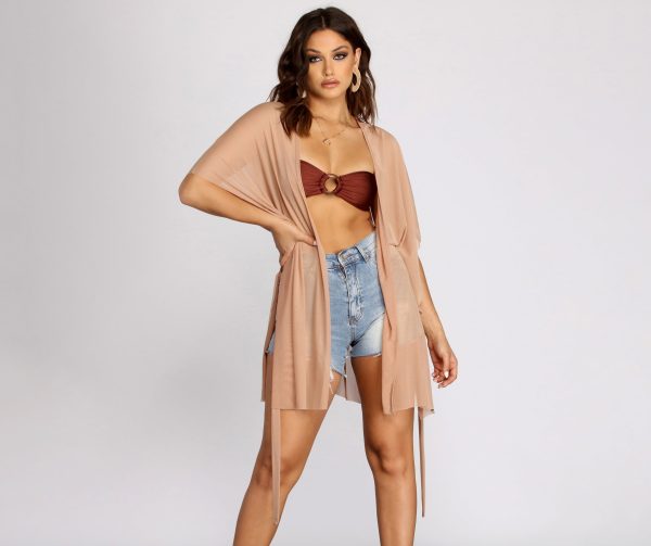 Chic And Sheer Mesh Kimono - Image 5