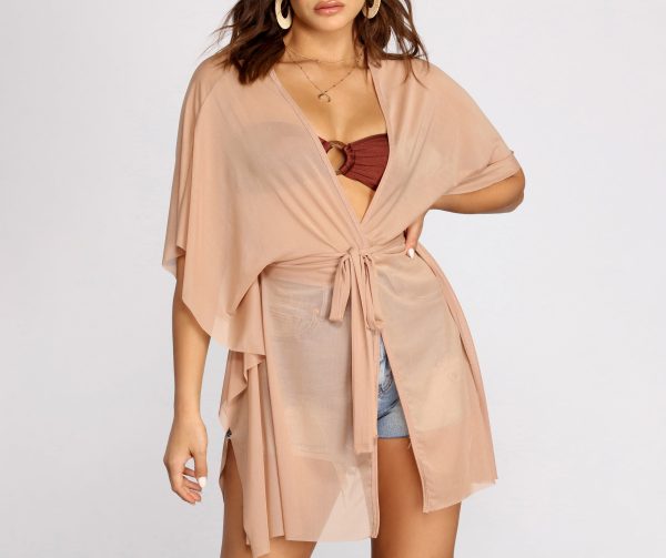 Chic And Sheer Mesh Kimono - Image 7
