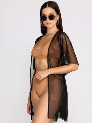 Chic And Sheer Mesh Kimono