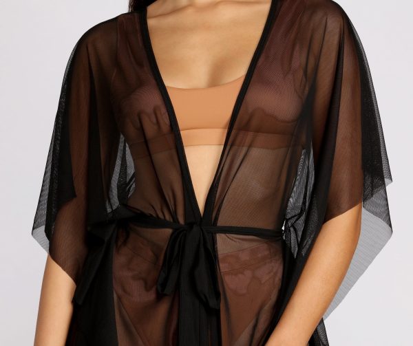 Chic And Sheer Mesh Kimono - Image 3