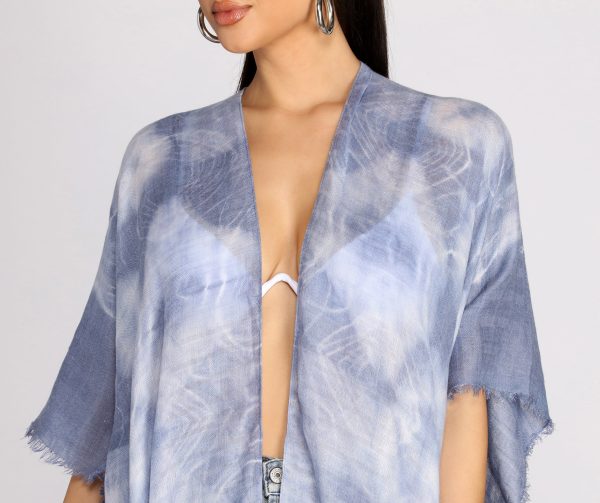 Color Splash Tie Dye Tie Front Kimono - Image 7