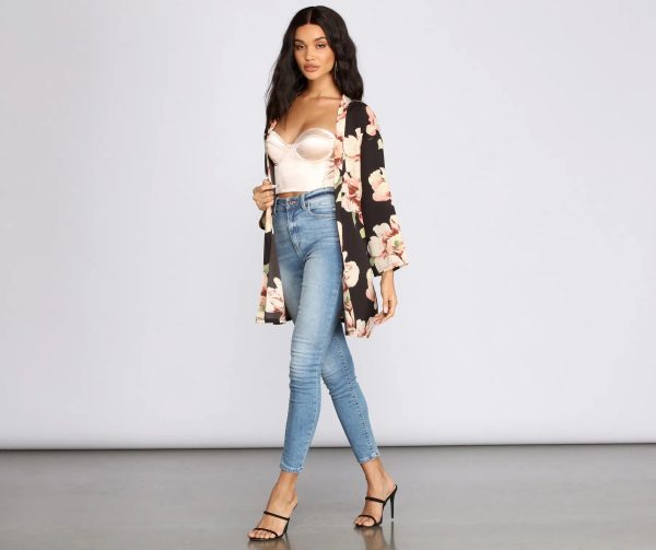 Wildflower Floral Belted Kimono - Image 3
