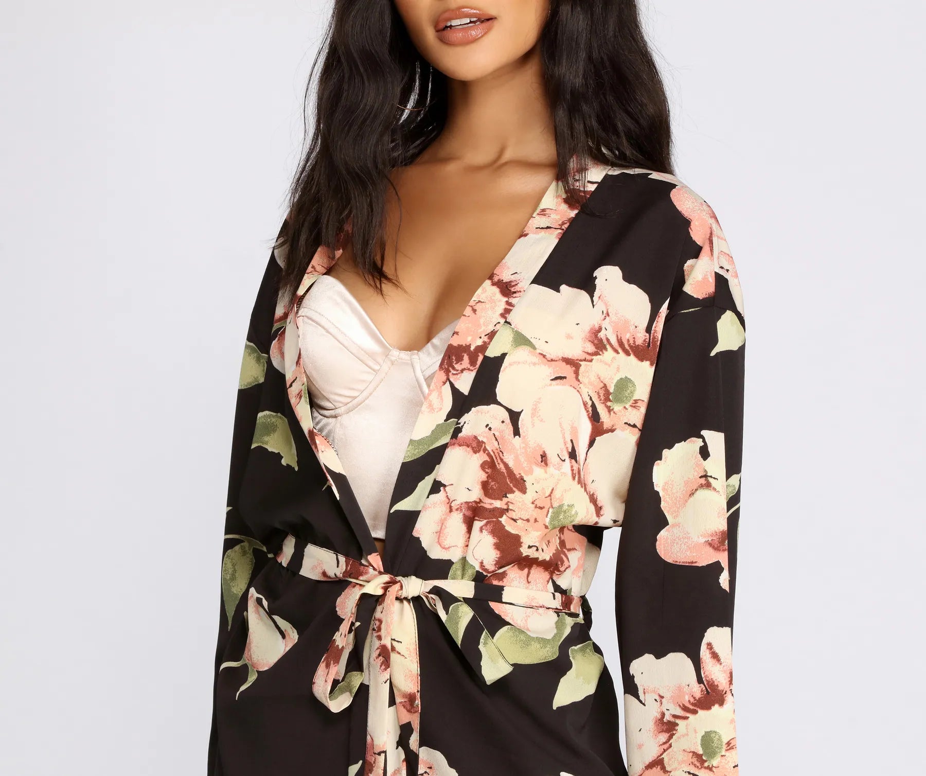 Wildflower Floral Belted Kimono - Image 4