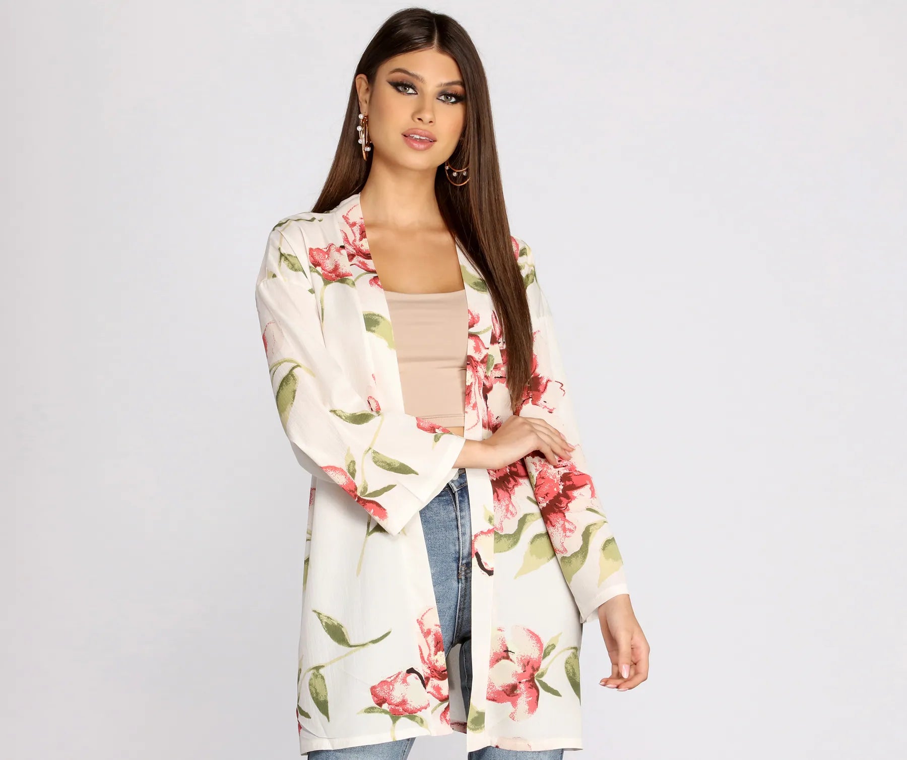 Wildflower Floral Belted Kimono - Image 5