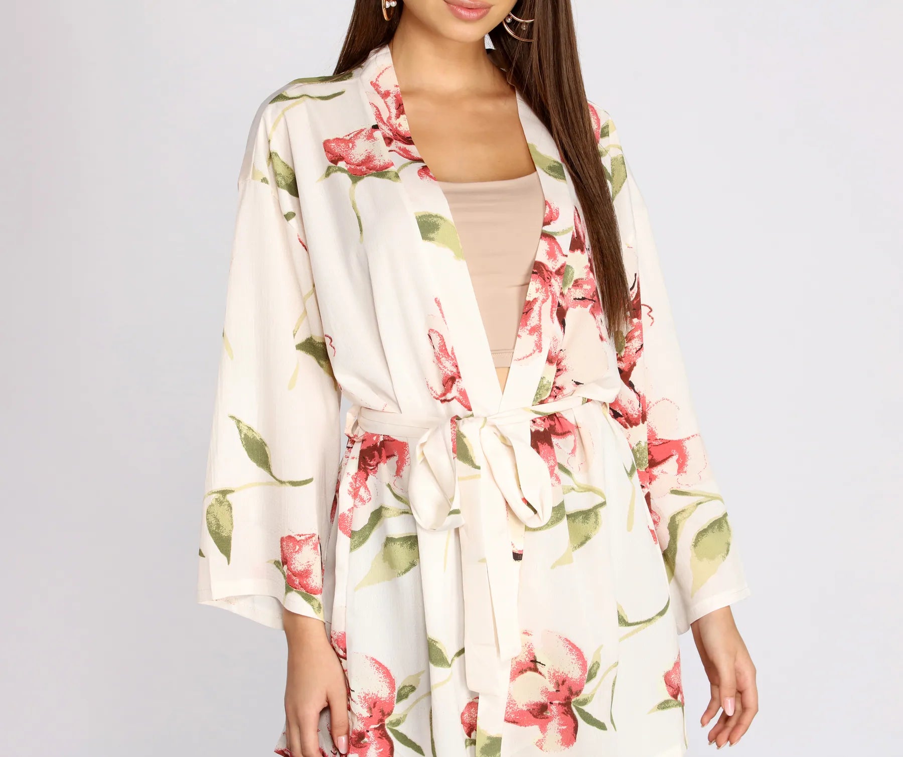 Wildflower Floral Belted Kimono - Image 7