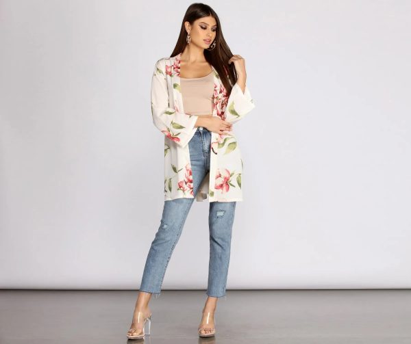 Wildflower Floral Belted Kimono - Image 8