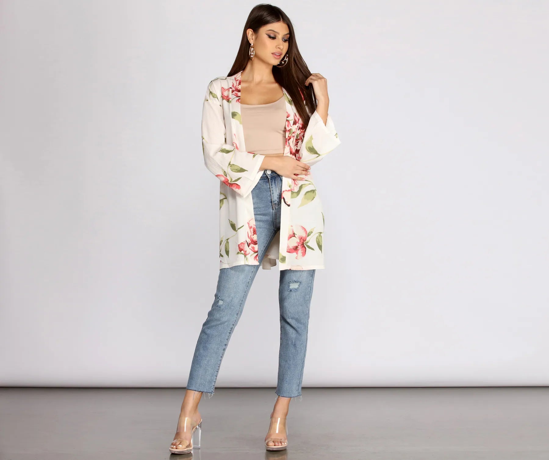 Wildflower Floral Belted Kimono - Image 8