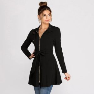 Here To Stay Tie Waist Dress Jacket