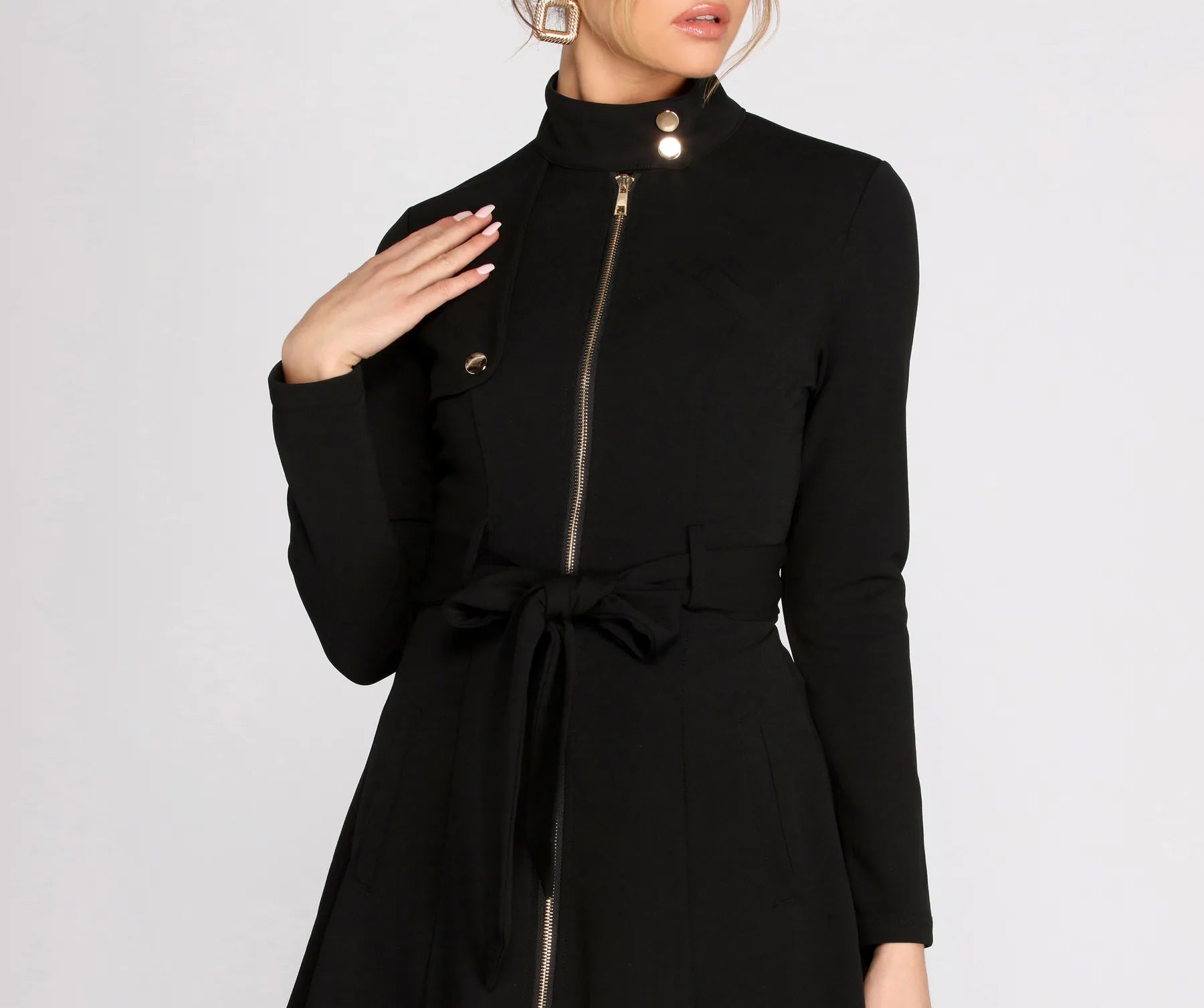 Here To Stay Tie Waist Dress Jacket - Image 3
