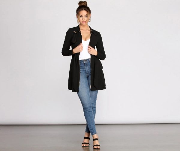 Here To Stay Tie Waist Dress Jacket - Image 4