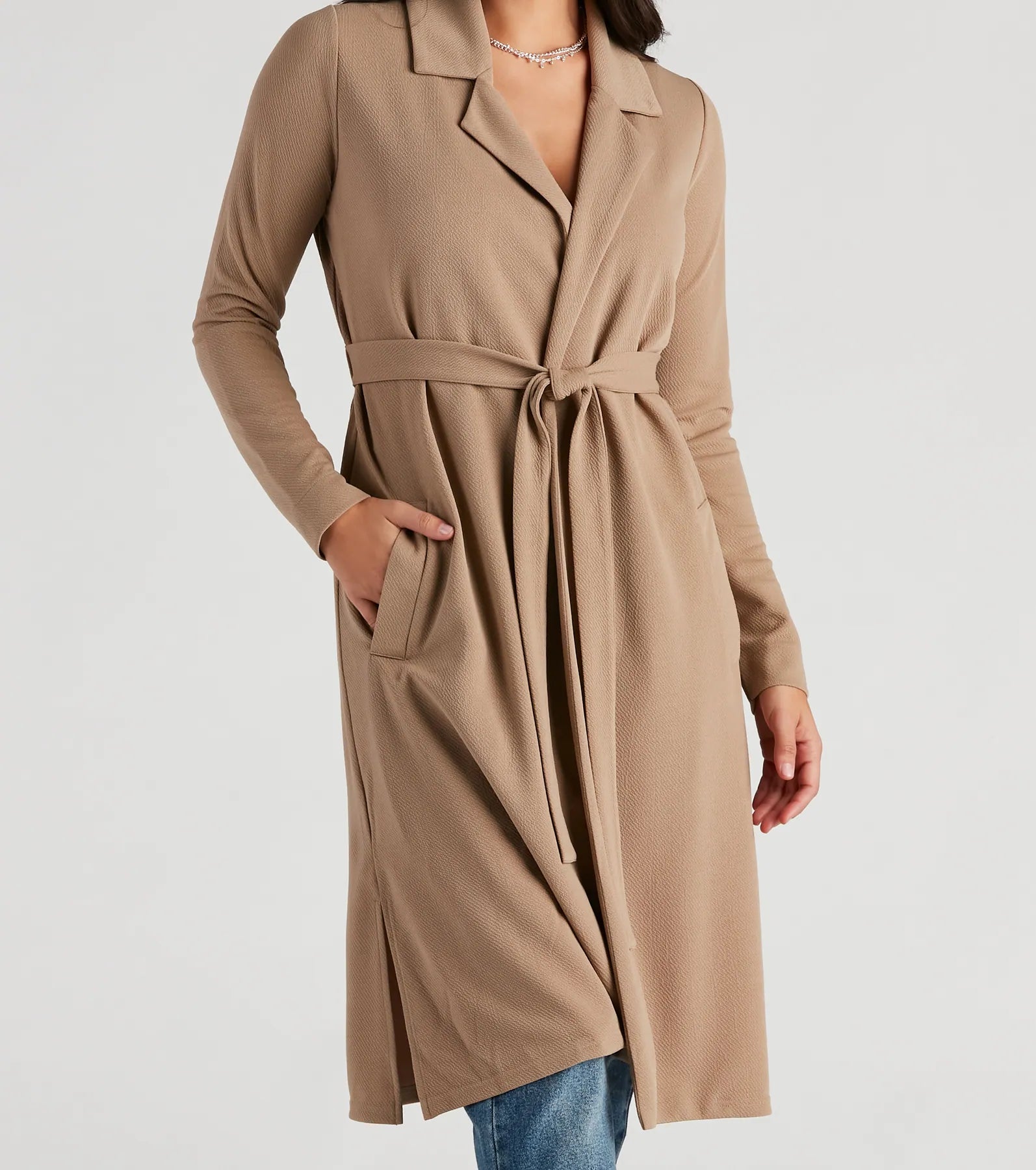Making Moves Tie Waist Trench - Image 4