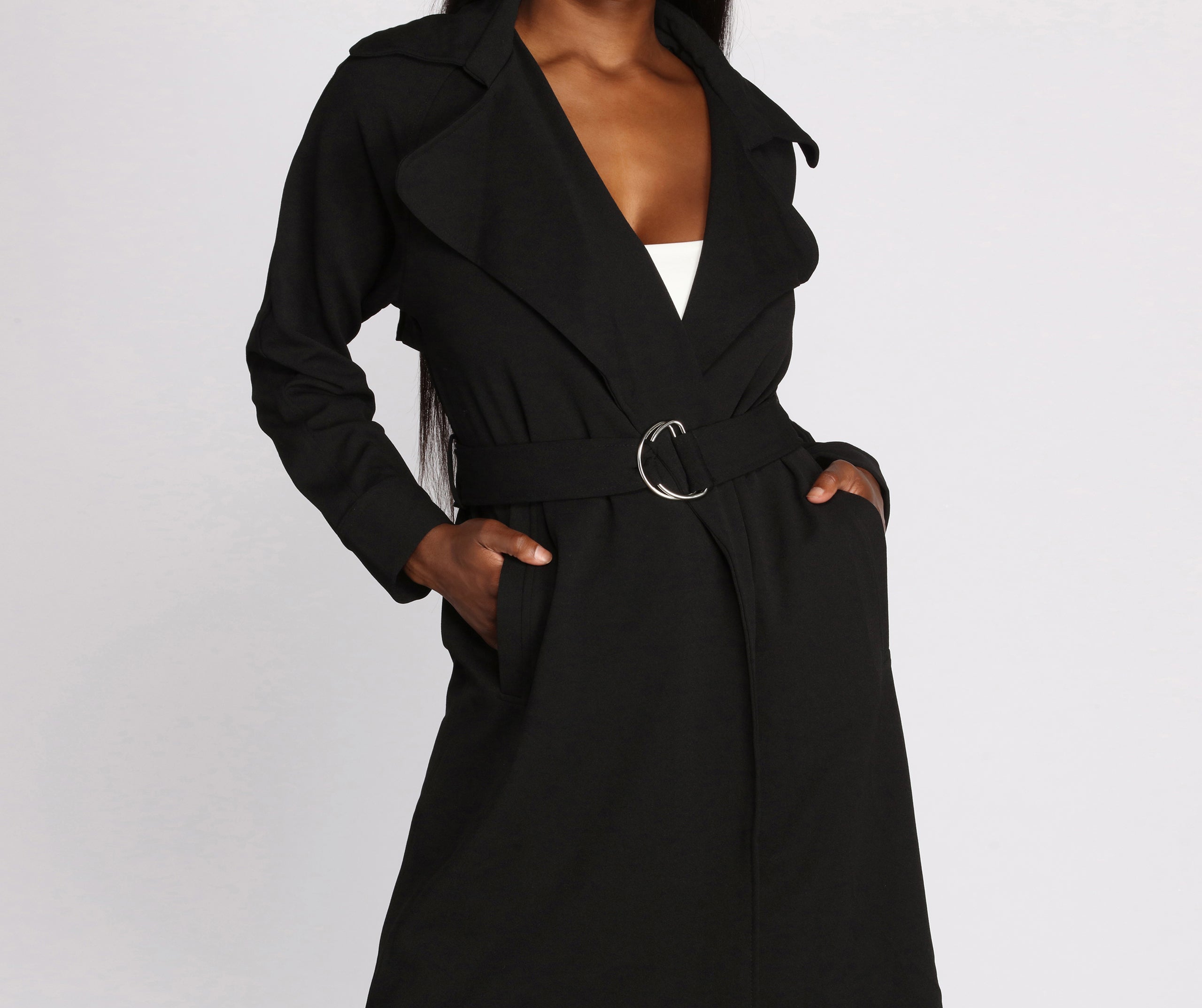 Get Down To Business Belted Trench - Image 2