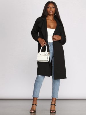 Get Down To Business Belted Trench