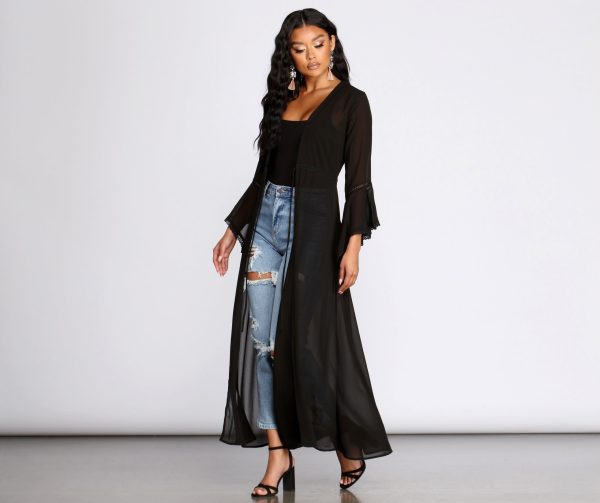 Gypsy Queen Chiffon Bell Sleeve Duster - Image 9