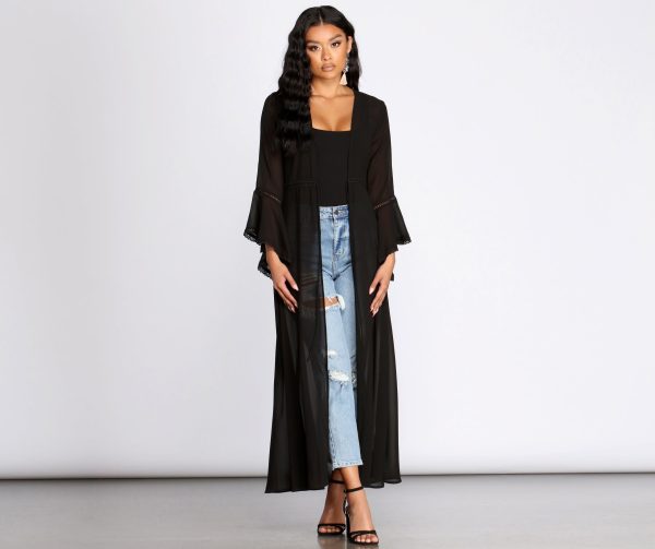 Gypsy Queen Chiffon Bell Sleeve Duster - Image 11