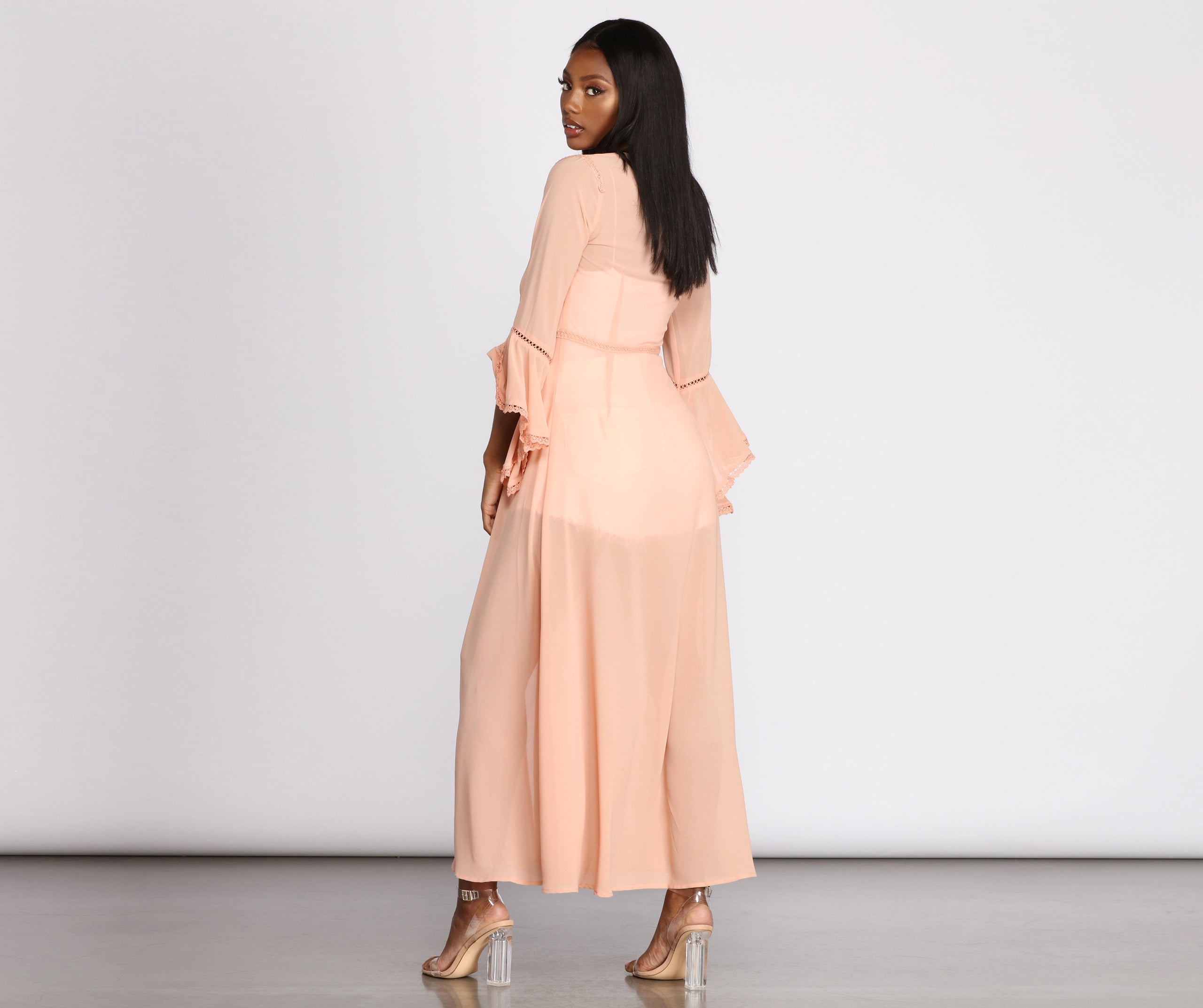 Gypsy Queen Chiffon Bell Sleeve Duster - Image 2