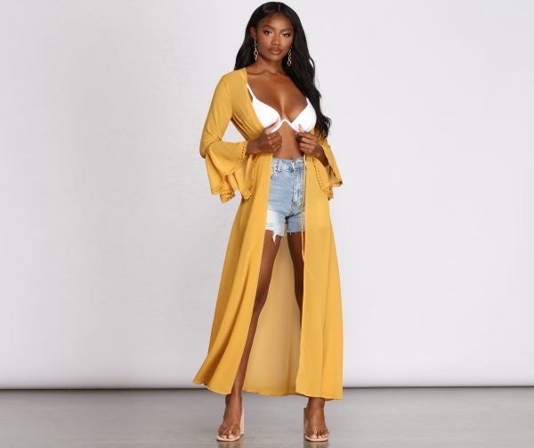 Gypsy Queen Chiffon Bell Sleeve Duster - Image 5