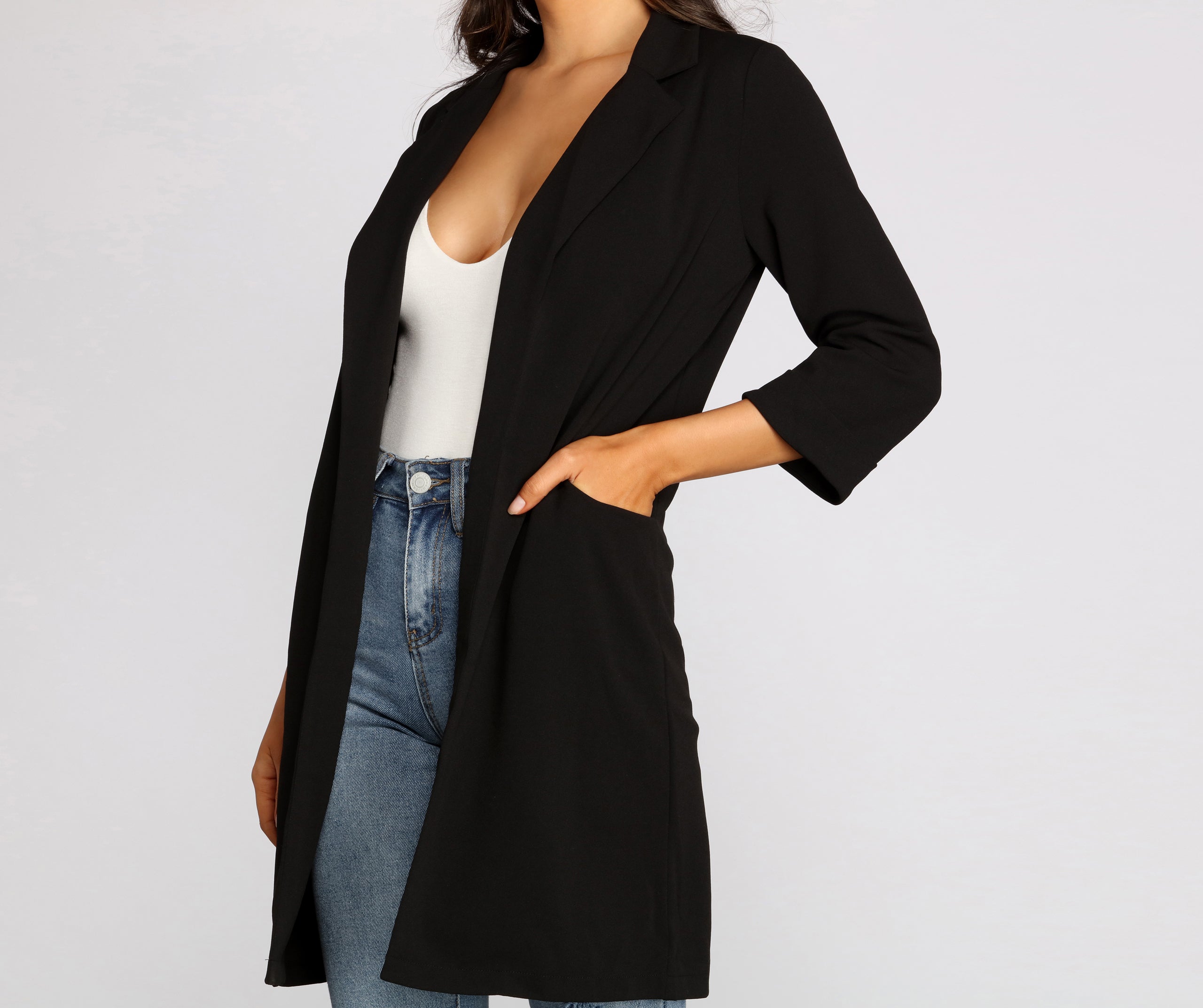 High Standards Long Blazer - Image 3