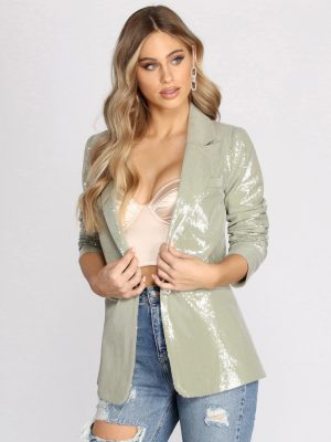 Sequins Are Forever Sage Blazer