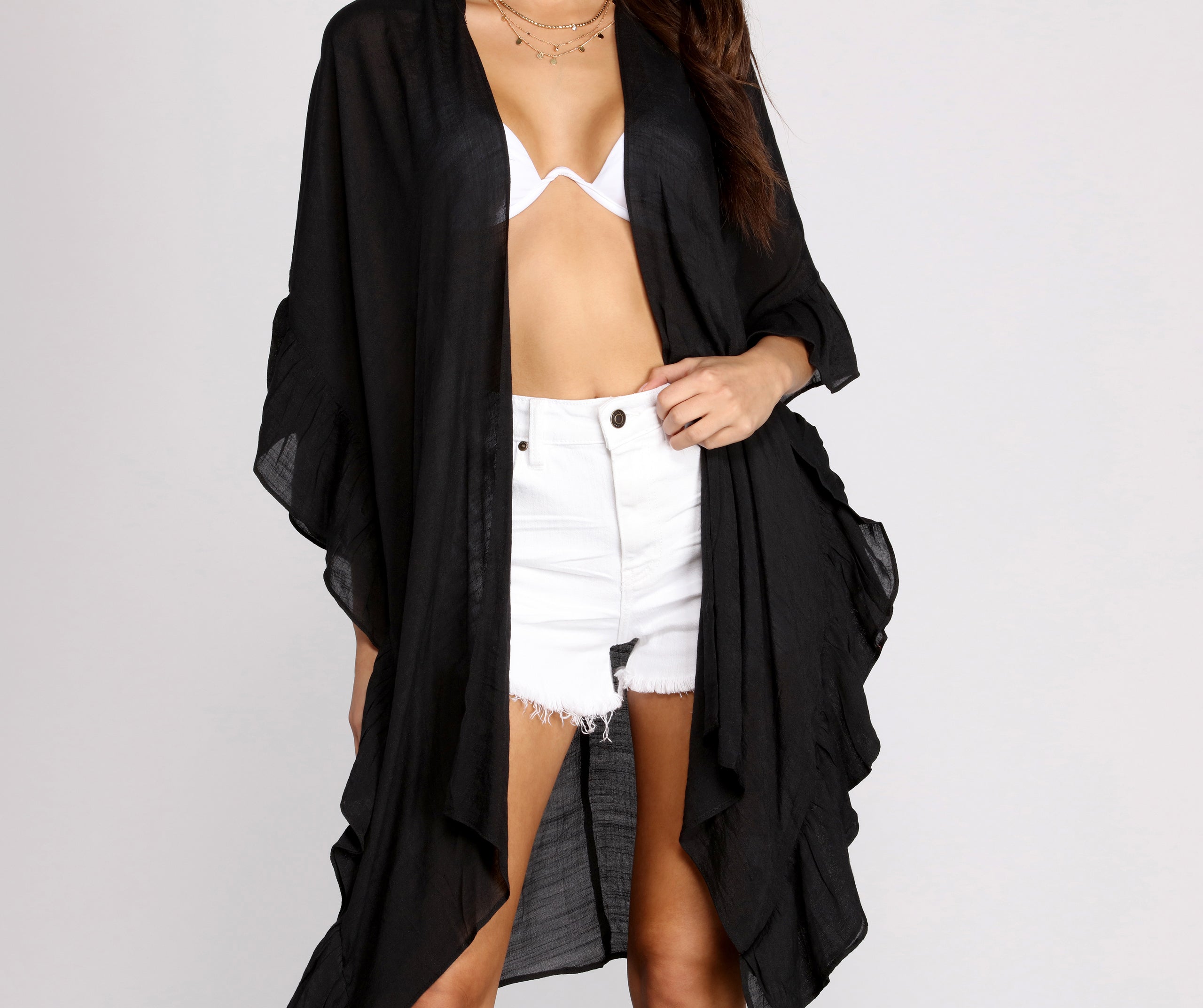 Just Relaxin' Ruffled Kimono - Image 7