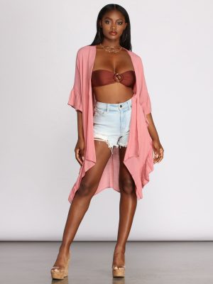 Just Relaxin' Ruffled Kimono
