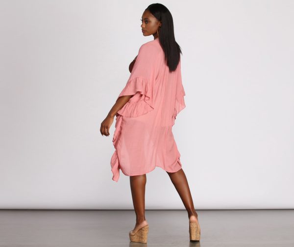 Just Relaxin' Ruffled Kimono - Image 2
