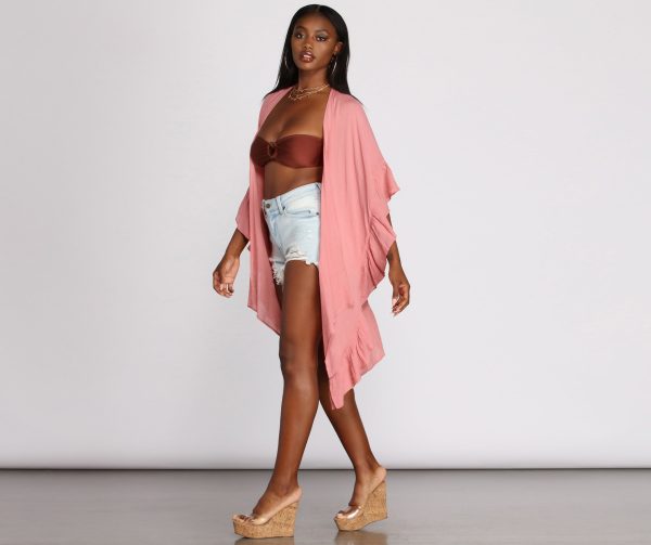 Just Relaxin' Ruffled Kimono - Image 3
