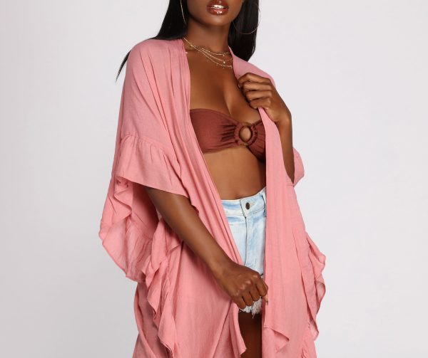 Just Relaxin' Ruffled Kimono - Image 4
