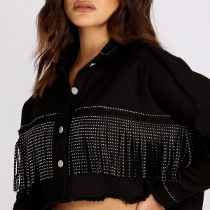 All About The Fringe Cropped Jacket
