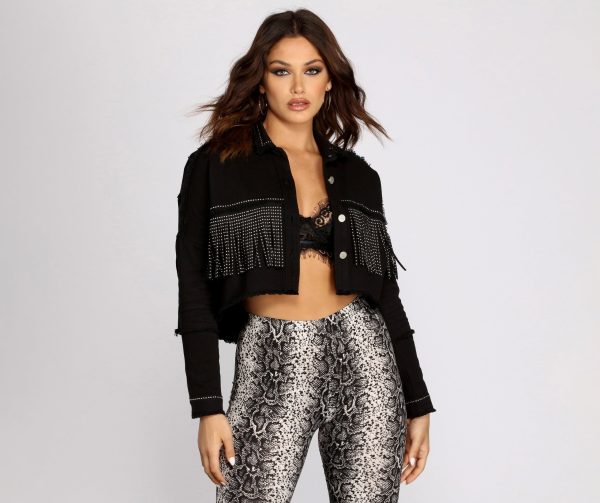 All About The Fringe Cropped Jacket - Image 3