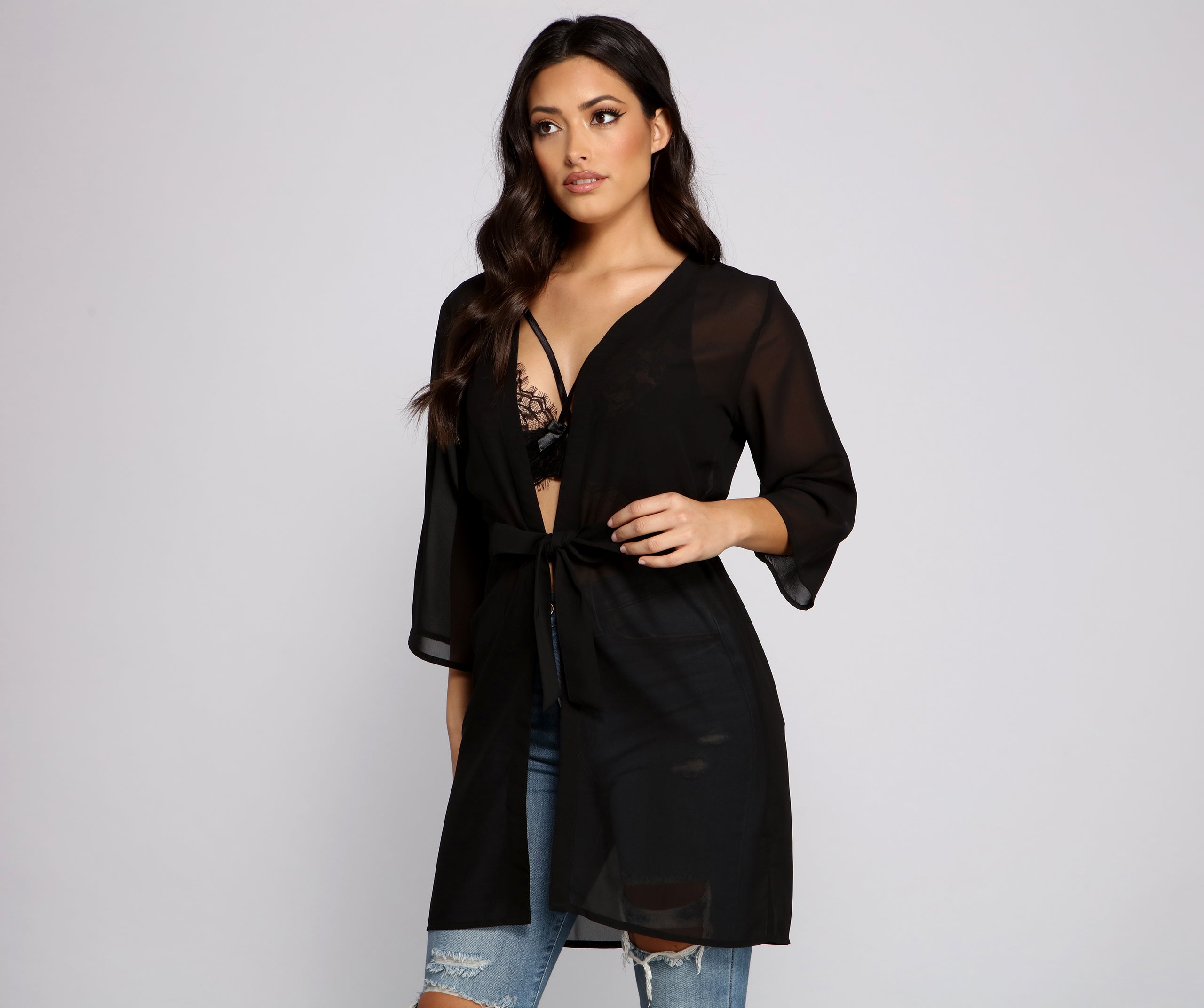 Sheer Sophistication Chiffon Coverup - Image 5