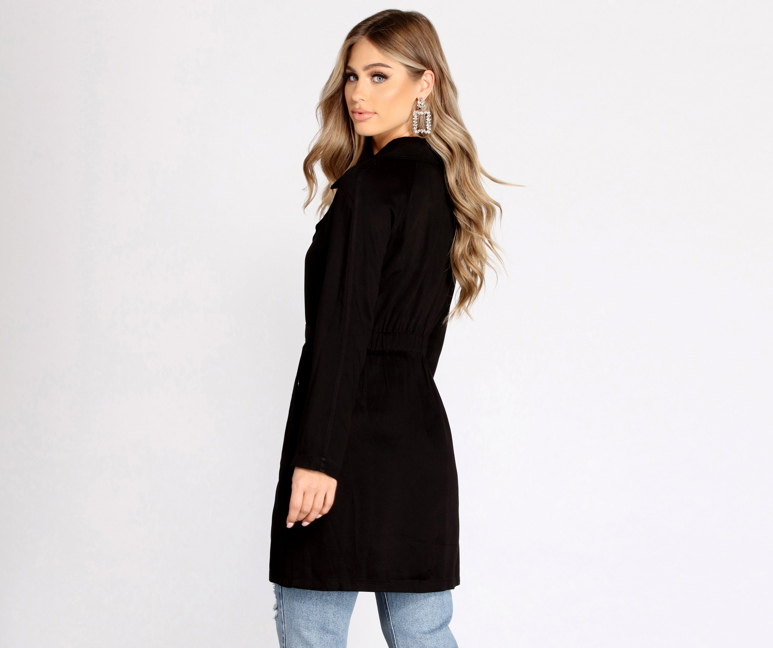 Nine To Five Belted Trench Coat - Image 2