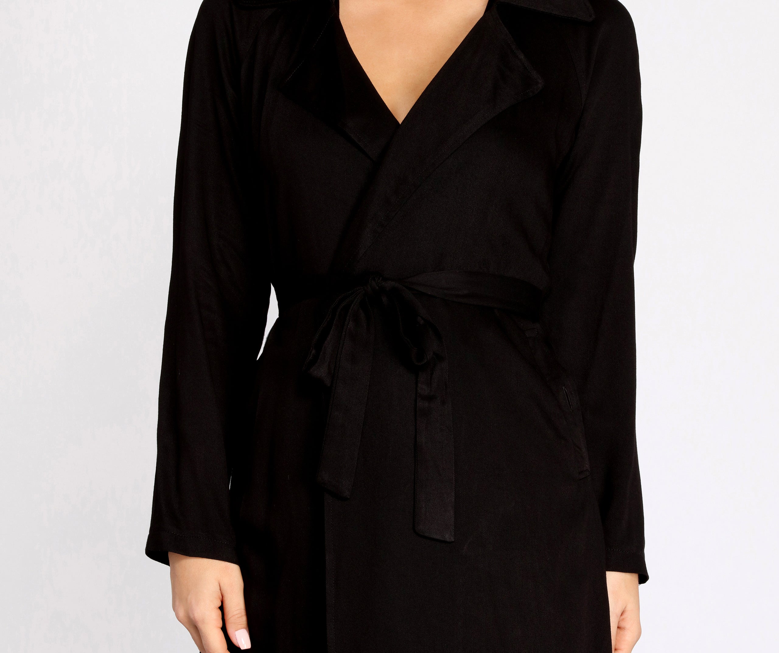 Nine To Five Belted Trench Coat - Image 3