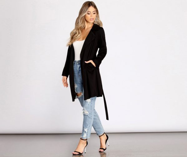 Nine To Five Belted Trench Coat - Image 5