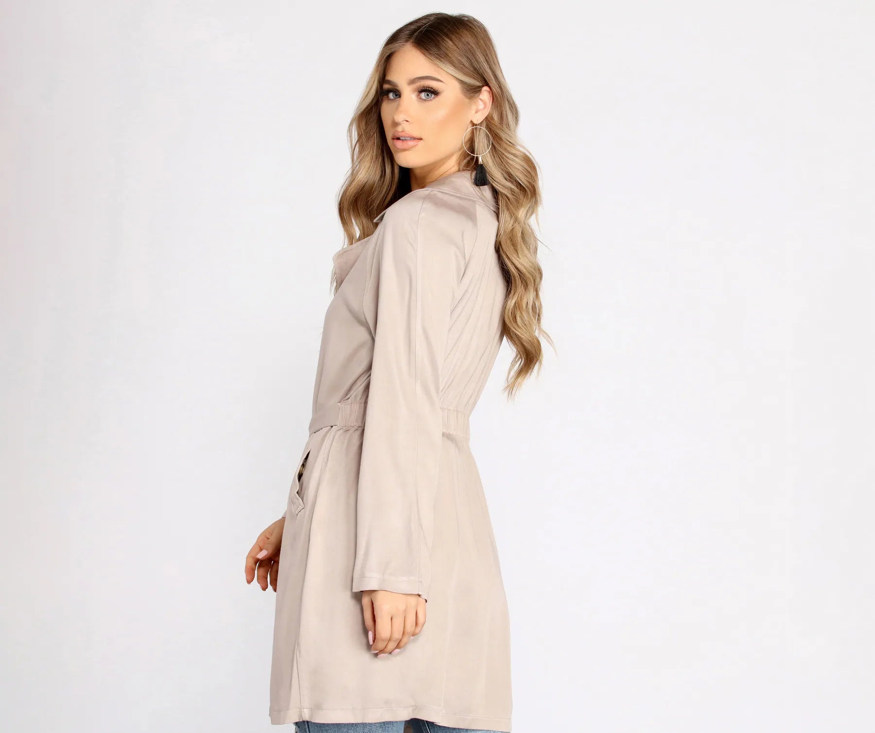 Nine To Five Belted Trench Coat - Image 2