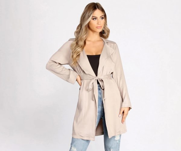 Nine To Five Belted Trench Coat - Image 4