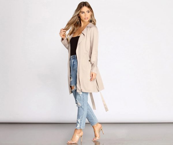 Nine To Five Belted Trench Coat - Image 5