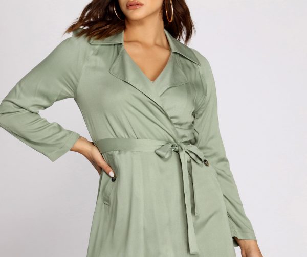 Nine To Five Belted Trench Coat - Image 8