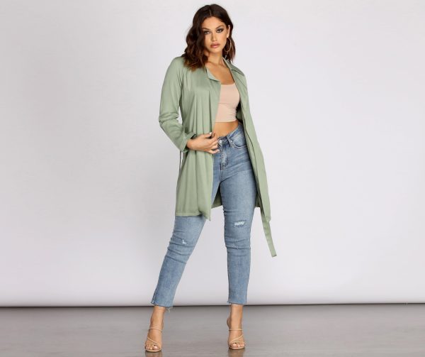 Nine To Five Belted Trench Coat - Image 9