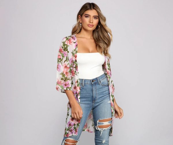 Tropical Dreams Tie Waist Kimono - Image 4