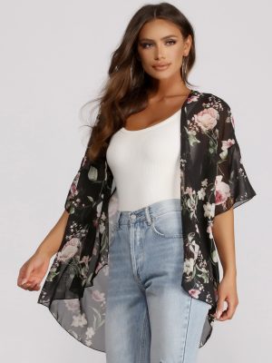 Floral Moment Chiffon Kimono